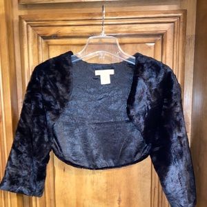 Cropped black fur jacket